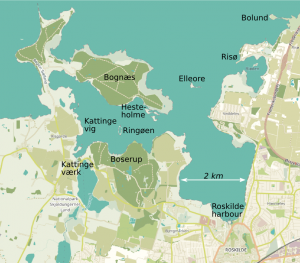 map of south end, Roskilde fjord