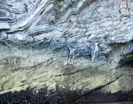 contortedstrata with climbers