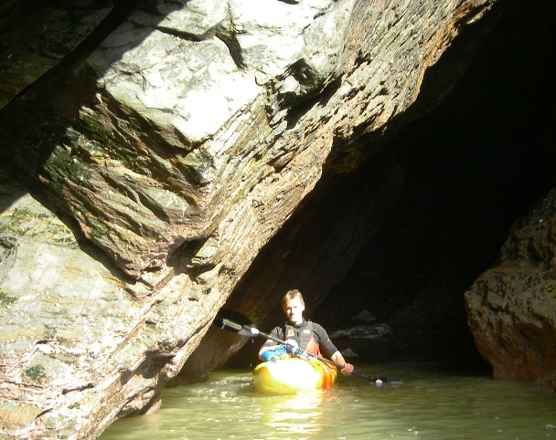 Eugene in cave entrance