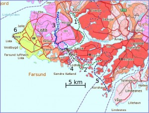 Farsund geology and routes